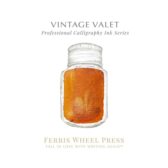 Acme Vintage Valet Calligraphy Ink 28ml - Burnt Orange Shimmer_3