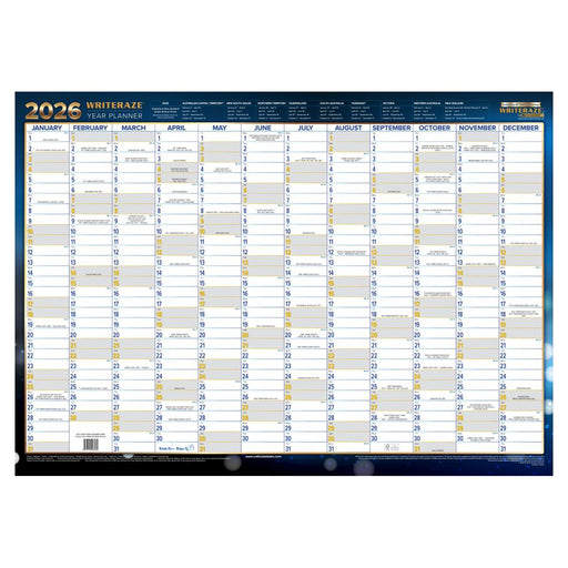 Acme Writeraze Wall Planner 500x700mm Laminated 2026_1
