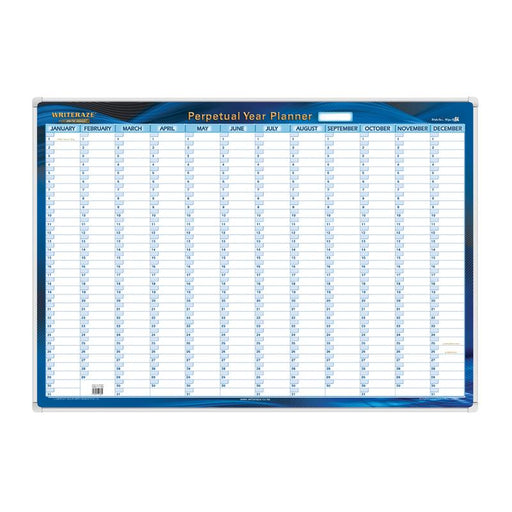 Acme Writeraze Wallplanner Perpetual Year 700x1000mm Framed 1001216_1