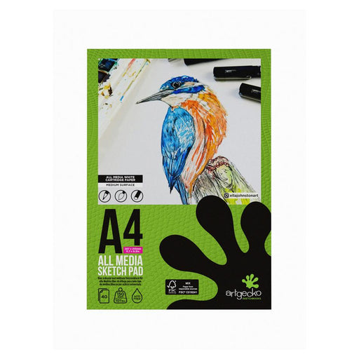 Artgecko A4 Pro Sketchpad 40 Sheets 150gsm White Paper GEC001_1