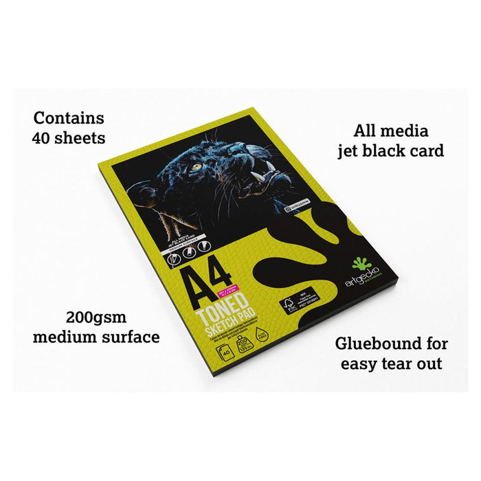 Artgecko Pro A4 Toned Sketchpad 40 Sheets 200gsm Black_3