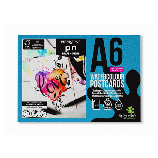 Artgecko Pro A6 Watercolour Postcards 20 Sheets 300gsm_1