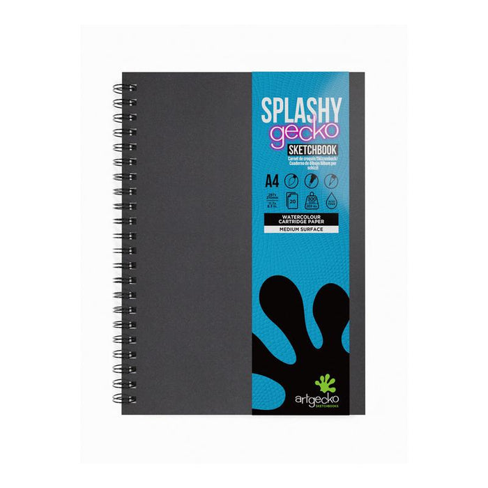 Artgecko Splashy Sketchbook A4 40 Pages 20 Sheets 300gsm White Paper GEC600_1