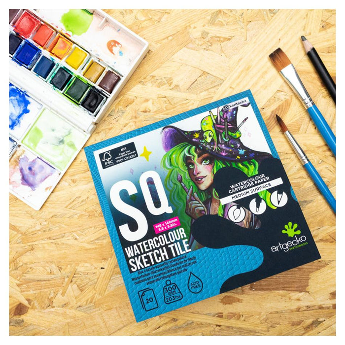 Artgecko Watercolour Sketch Tile 148mm 300gsm 20 Sheets_4