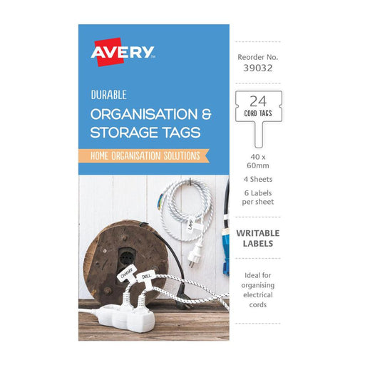 Avery 40x60mm Organisation Tags 24 Labels per Pack_1