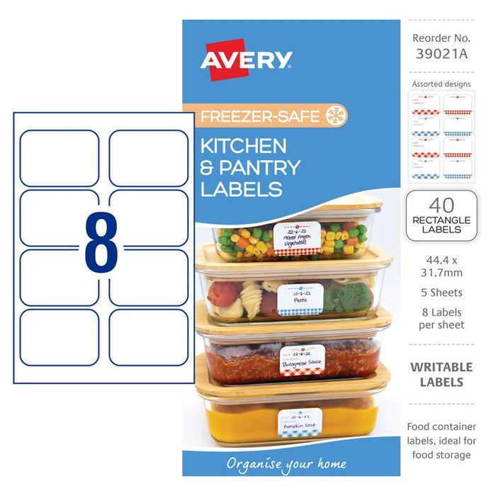 Avery Gingham Freezer Labels 44x31mm, 40 Pack, 5 Sheets_2
