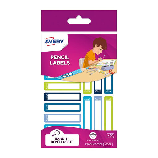 Avery Kids Pencil Labels 30 Pack Blue/Green 231493_1