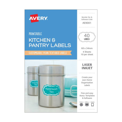 Avery Kitchen & Pantry Labels Oval 60x34mm 10up 4 Sheets 238950_1