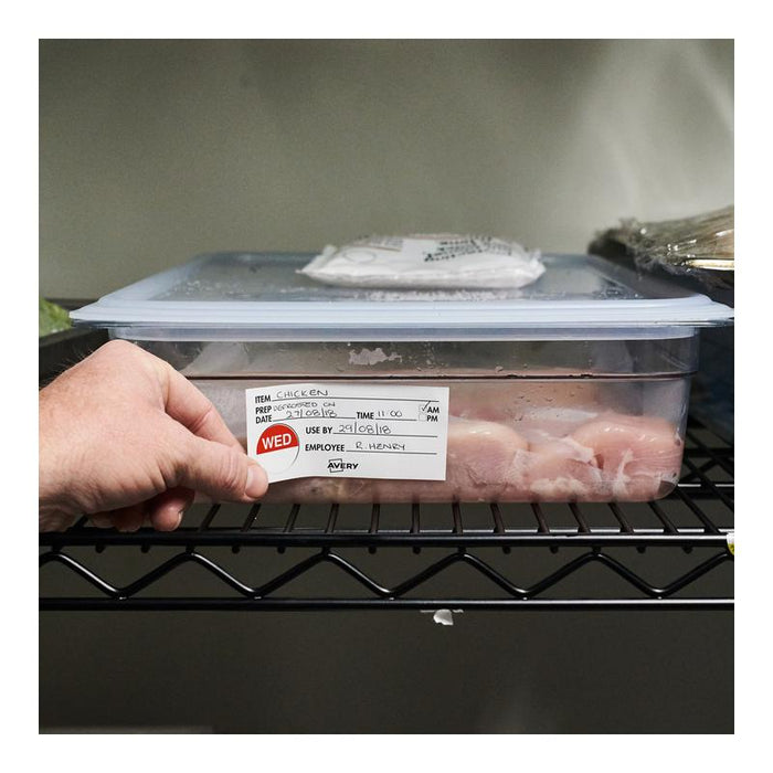 Avery Labels Shelf Life Removable 102x47mm White Black 500 Roll 1002521_3