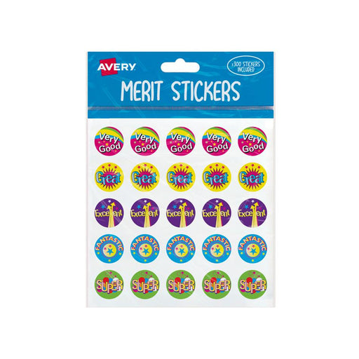 Avery Merit Stickers Assorted Captions 300 Pack 22mm_1