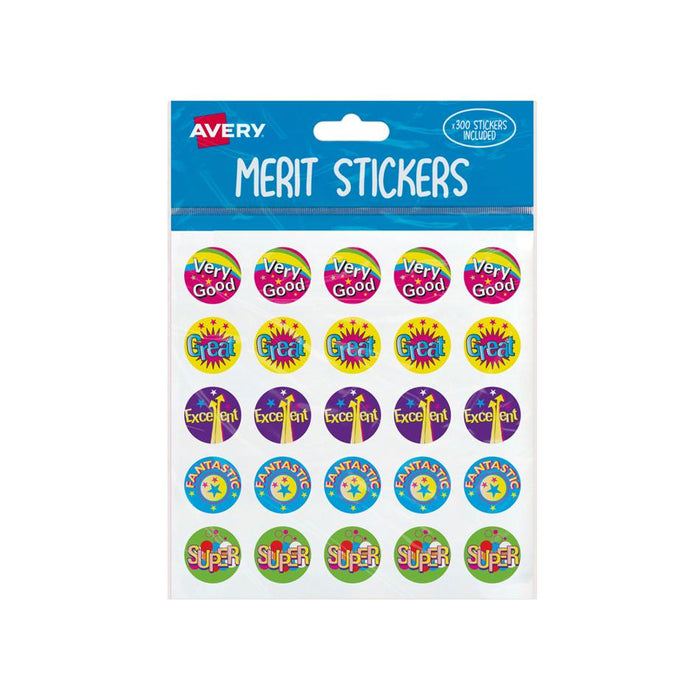 Avery Merit Stickers Assorted Captions 300 Pack 22mm_1