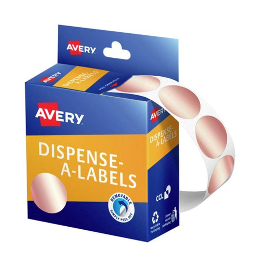Avery Rose Gold Circle Labels 24mm Dispenser 250 Pack_1
