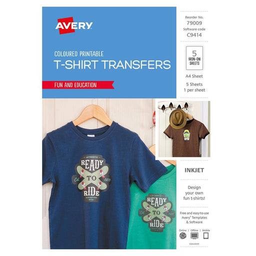 Avery T-Shirt Transfer Paper A4 Dark Colors 5 Sheets C9414_1