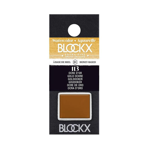 BLOCKX Watercolour Half Pan S1 113 Golden Ochre C41113BXC_1