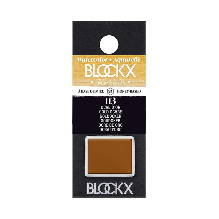 BLOCKX Watercolour Half Pan S1 113 Golden Ochre C41113BXC_1