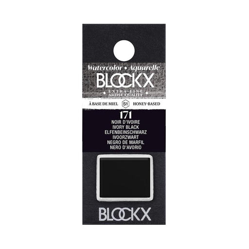 BLOCKX Watercolour Half Pan S1 171 Ivory Black C41171BXC_1
