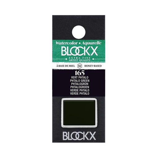 BLOCKX Watercolour Half Pan S2 165 Phtalo Green C41165BXC_1