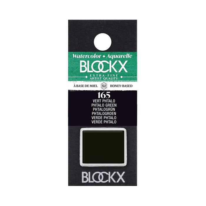 BLOCKX Watercolour Half Pan S2 165 Phtalo Green C41165BXC_1