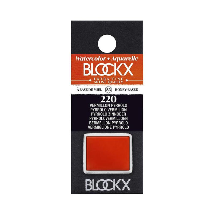 BLOCKX Watercolour Half Pan S3 220 Pyrrolo Vermilion C41220BXC_1