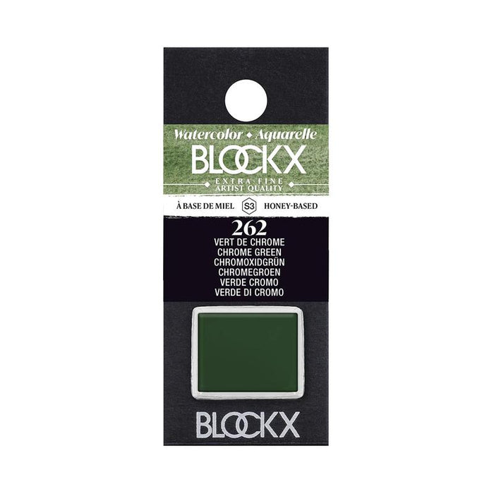 BLOCKX Watercolour Half Pan S3 262 Chrome Green C41262BXC_1