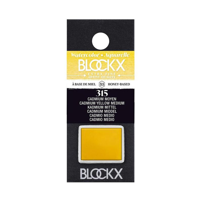 BLOCKX Watercolour Half Pan S3 315 Medium Cadmium Yellow C41315BXC_1