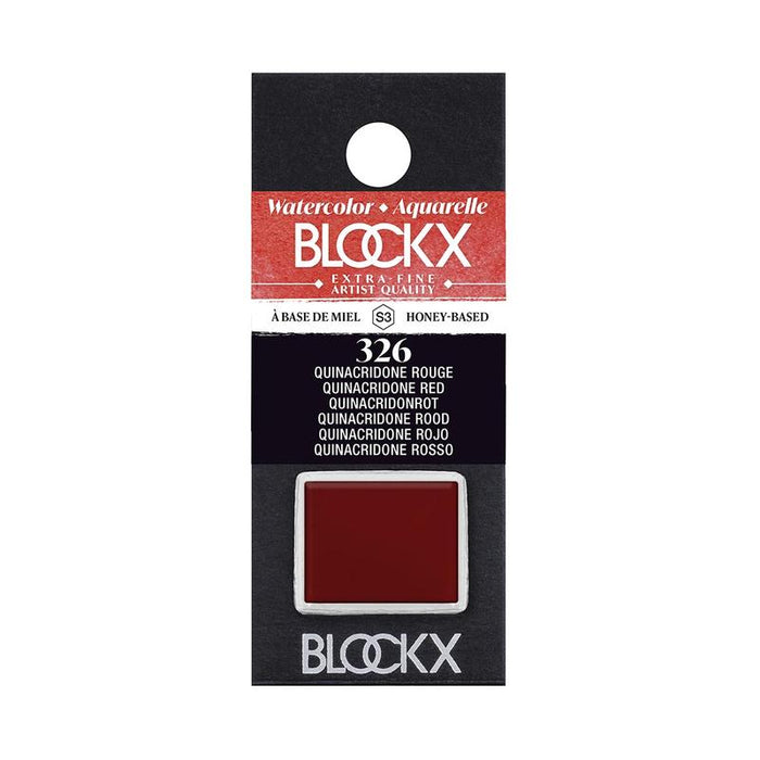 BLOCKX Watercolour Half Pan S3 326 Quinacridone Red C41326BXC_1