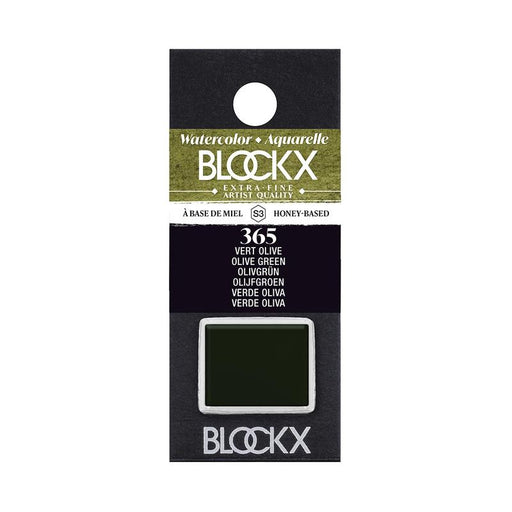 BLOCKX Watercolour Half Pan S3 365 Olive Green C41365BXC_1