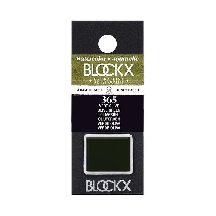 BLOCKX Watercolour Half Pan S3 365 Olive Green C41365BXC_1