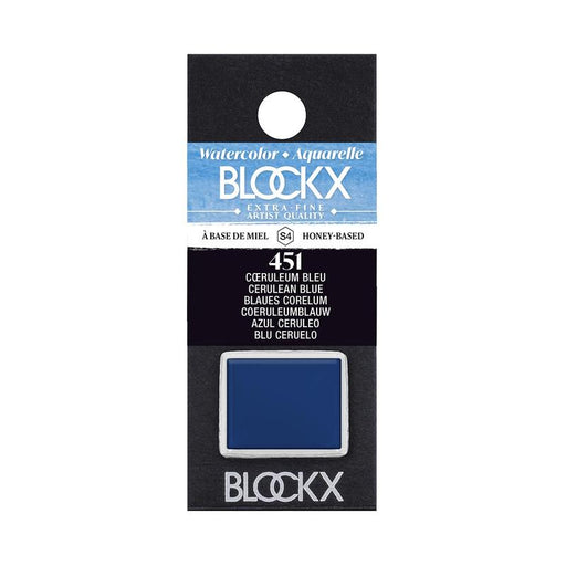 BLOCKX Watercolour Half Pan S4 451 Cerulean Blue C41451BXC_1