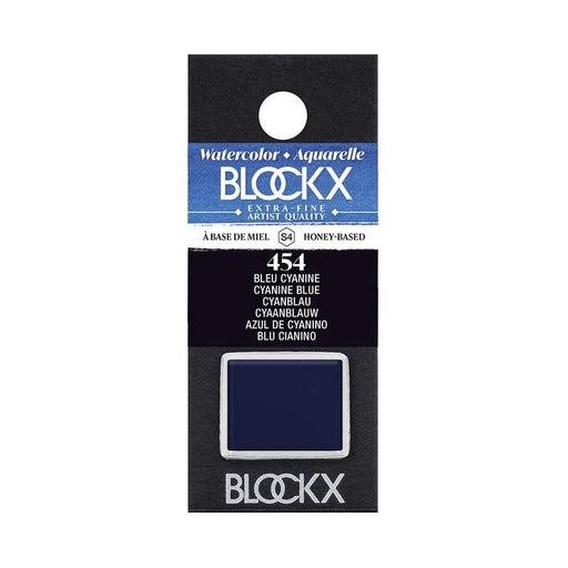 BLOCKX Watercolour Half Pan S4 454 Cyanine Blue C41454BXC_1