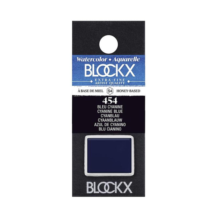 BLOCKX Watercolour Half Pan S4 454 Cyanine Blue C41454BXC_1