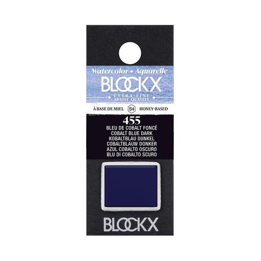 BLOCKX Watercolour Half Pan S4 455 Cobalt Blue Dark C41455BXC_1