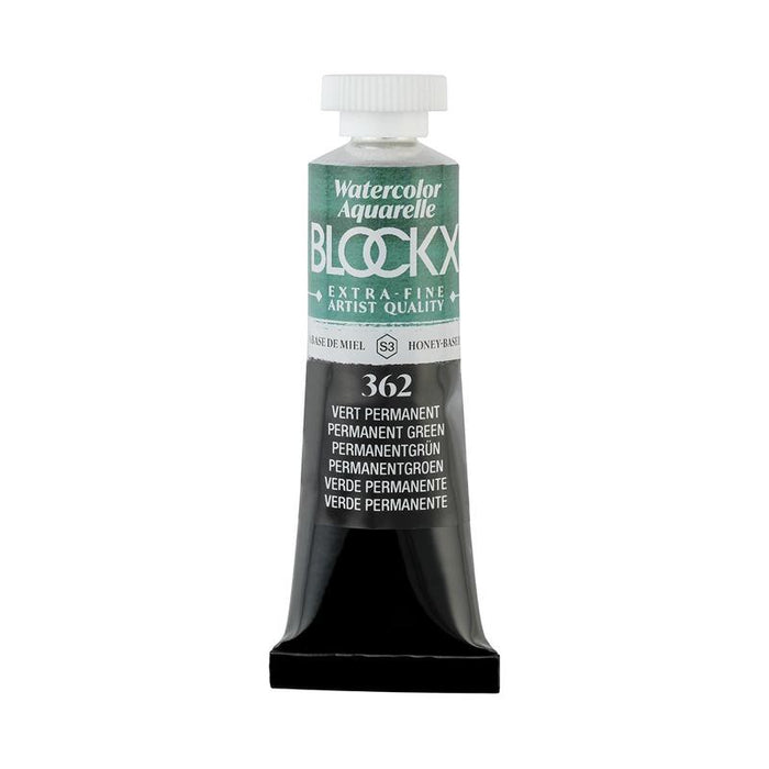 BLOCKX Watercolour Tube 15ml S3 362 Permanent Green C44362BXC_1