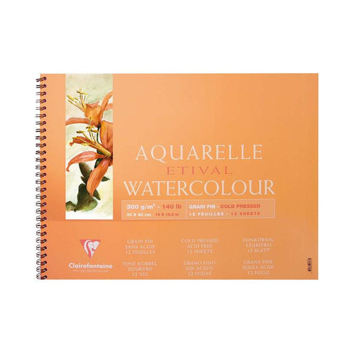 Clairefontaine Etival Cold Press Wirebound Pad 30x40cm 300g 12sh C96072C_1