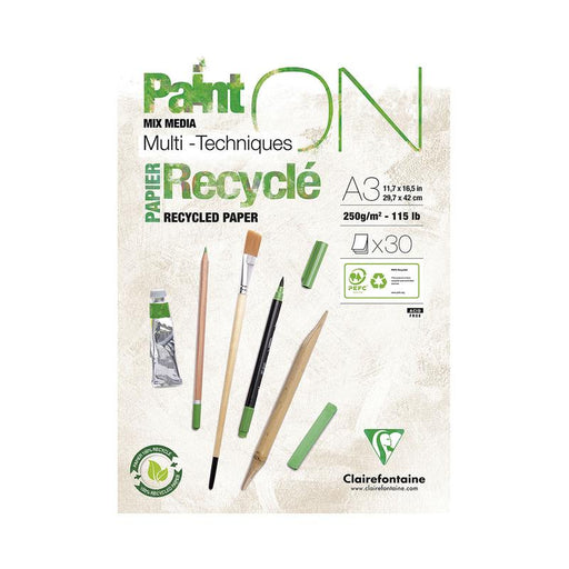 Clairefontaine PaintON Recycled Paper Pad White A3 30sh C975742C_1