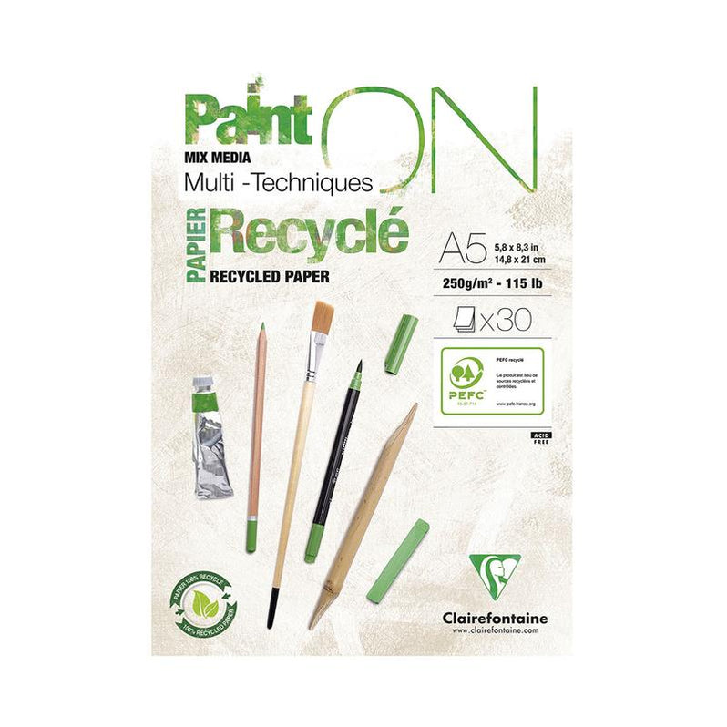Recycled Paper Pad A5 - Clairefontaine PaintON 30 Sheets — Marston Moor