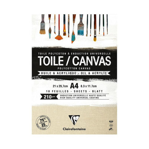 Clairefontaine Polycotton Canvas Pad Natural A4 210g 10sh C975210C_1