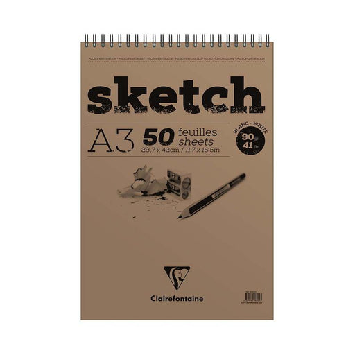 Clairefontaine Sketch Spiral Pad A3 White C96902C_1