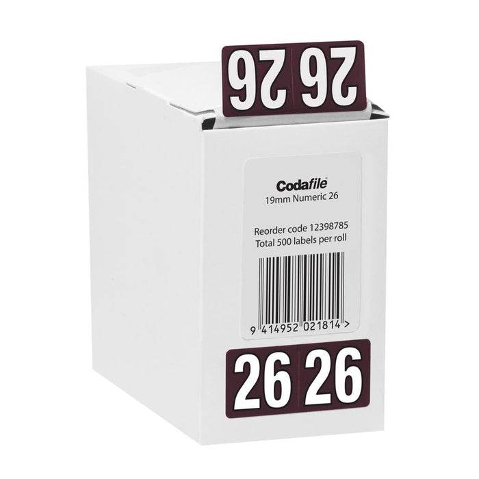 Codafile 19mm Year 2026 Labels Roll of 500 1002129_1