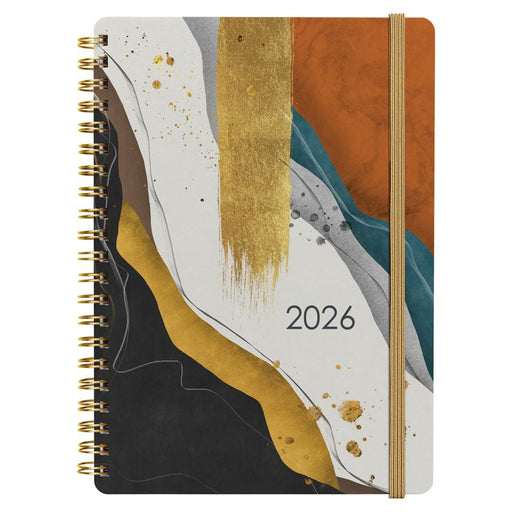 Collins 2026 A53 Diary Contemporary Art Gold Wiro Cover_1