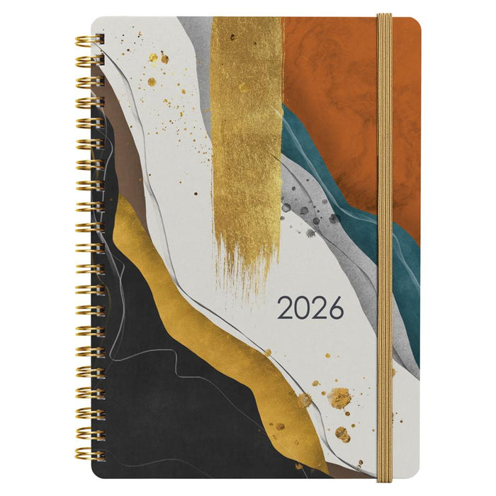 Collins 2026 A53 Diary Contemporary Art Gold Wiro Cover_1