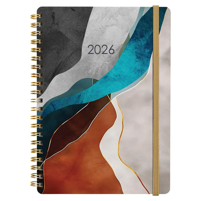 Collins 2026 A53 Diary Contemporary Art Gold Wiro Cover_3