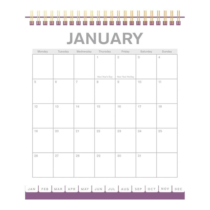 Collins 2026 Desk Calendar Beautiful Blooms 210x175mm_2