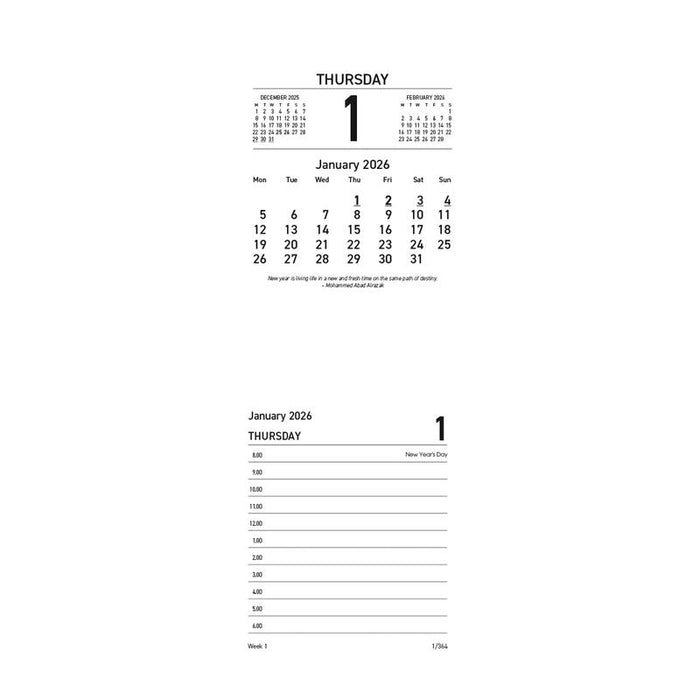 Collins 90x115mm Calendar Refill Even Year 438105_1