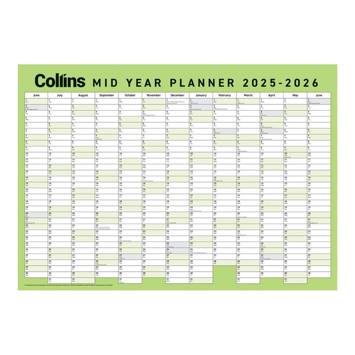 Collins A2 Mid Year Wall Planner 2025/2026 150672_2
