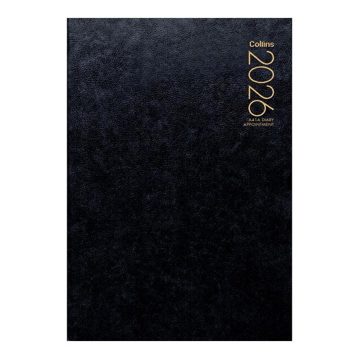 Collins A41A Black Appointment Diary 438022 Even Year_1