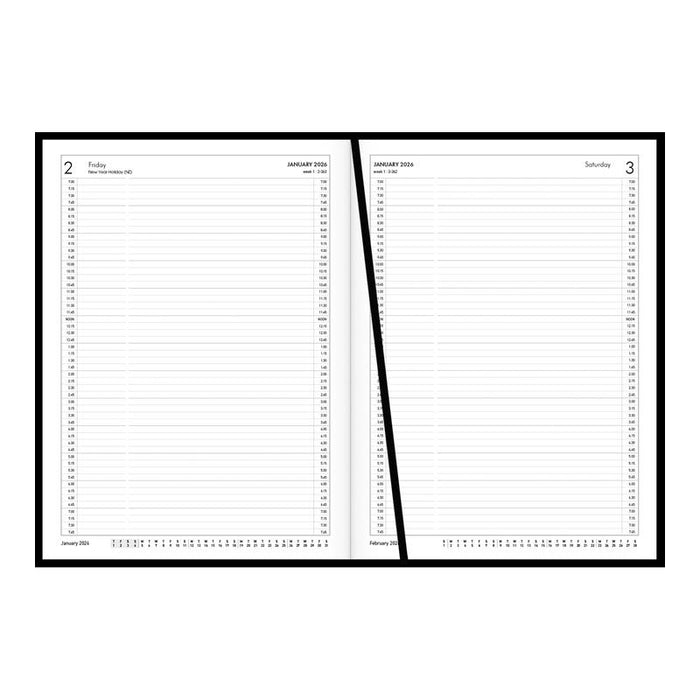 Collins A41A Black Appointment Diary 438022 Even Year_2