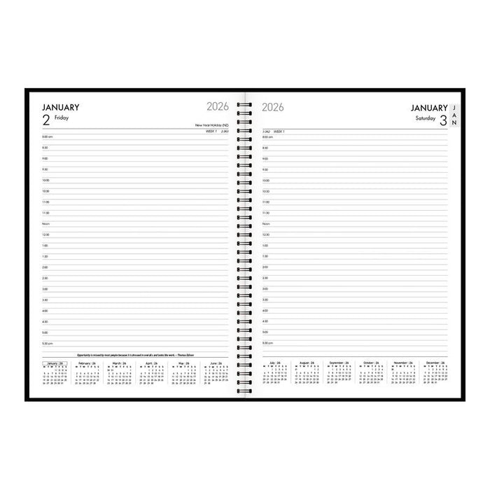 Collins A41 Black Day-to-Page Diary with PVC Cover_2