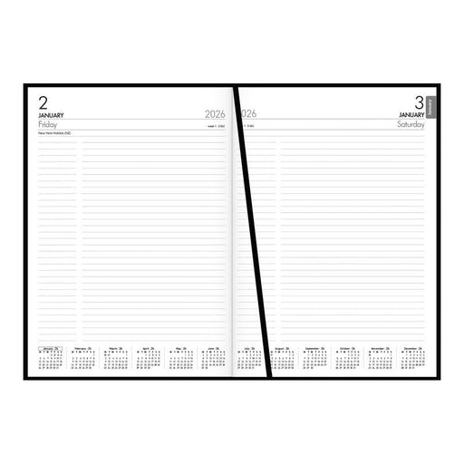 Collins A41 Black Diary Even Year 438031 - 1/2 Hour Appointments_2