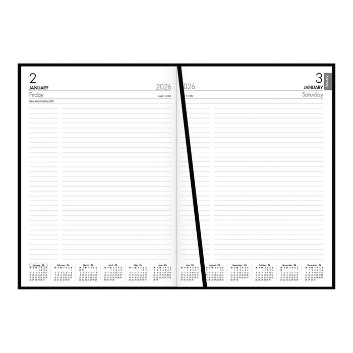Collins A41 Black Diary Even Year 438031 - 1/2 Hour Appointments_2